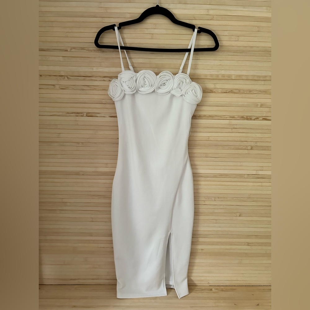 Beautiful white rose midi dress